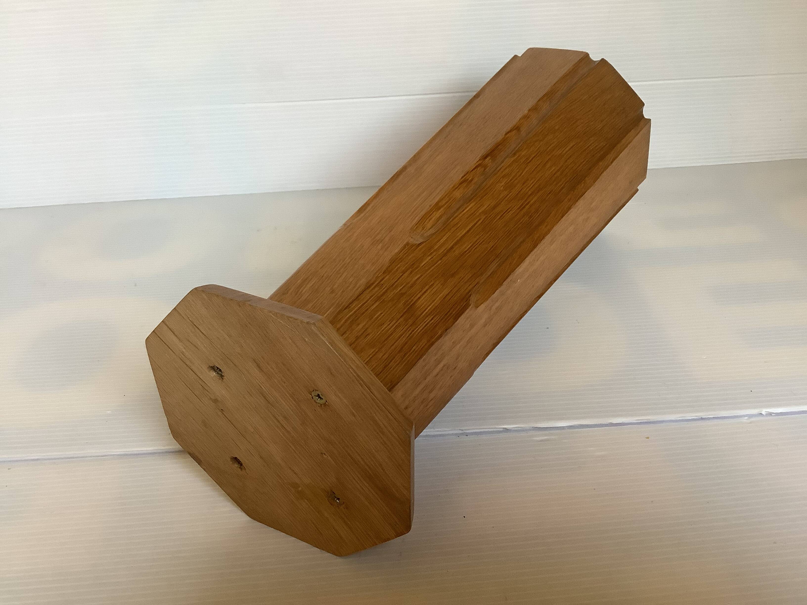 Large octagonal wooden vase