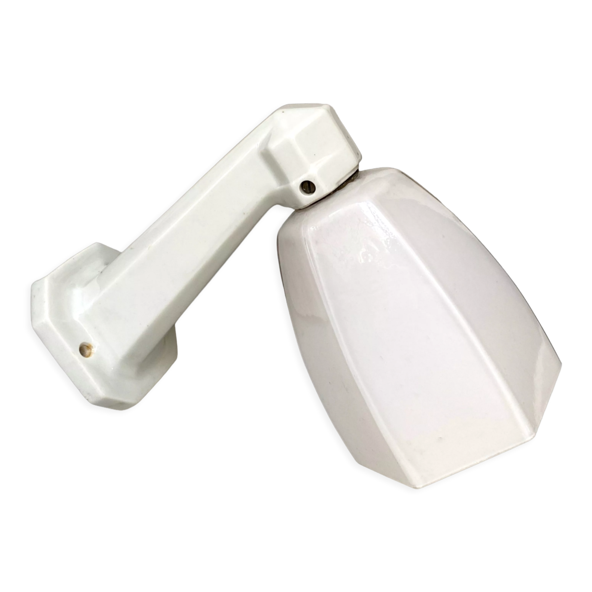 Art deco wall lamp in opaline and porcelain
