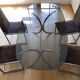 Dining table 70 smoked glass and steel