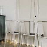 Trio of Tolix style metal chairs