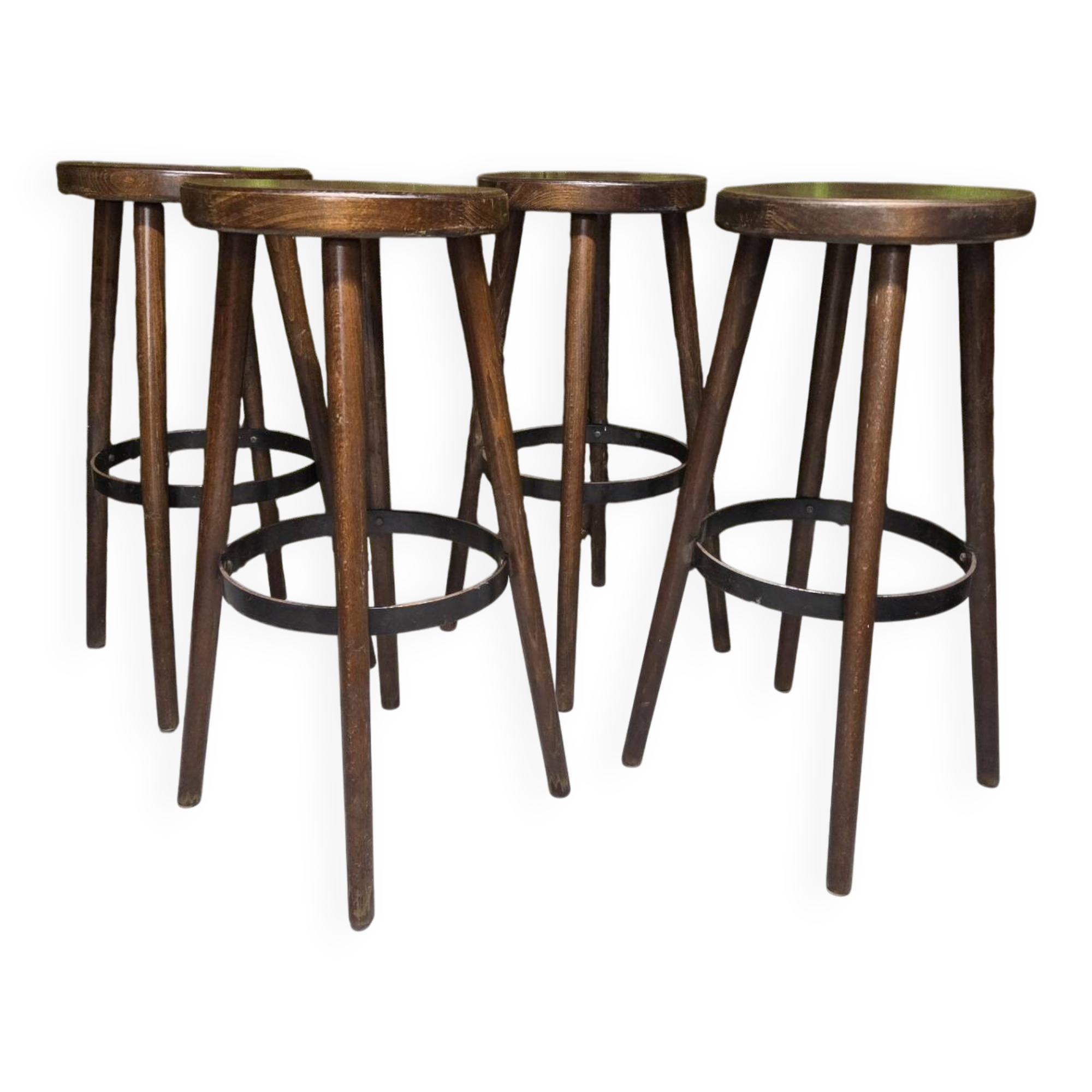 Lot de 4 tabourets de bar vintage  Années 1970