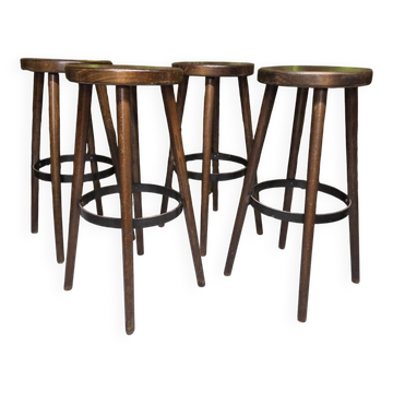 Set of 4 vintage bar stools from the 1970s.