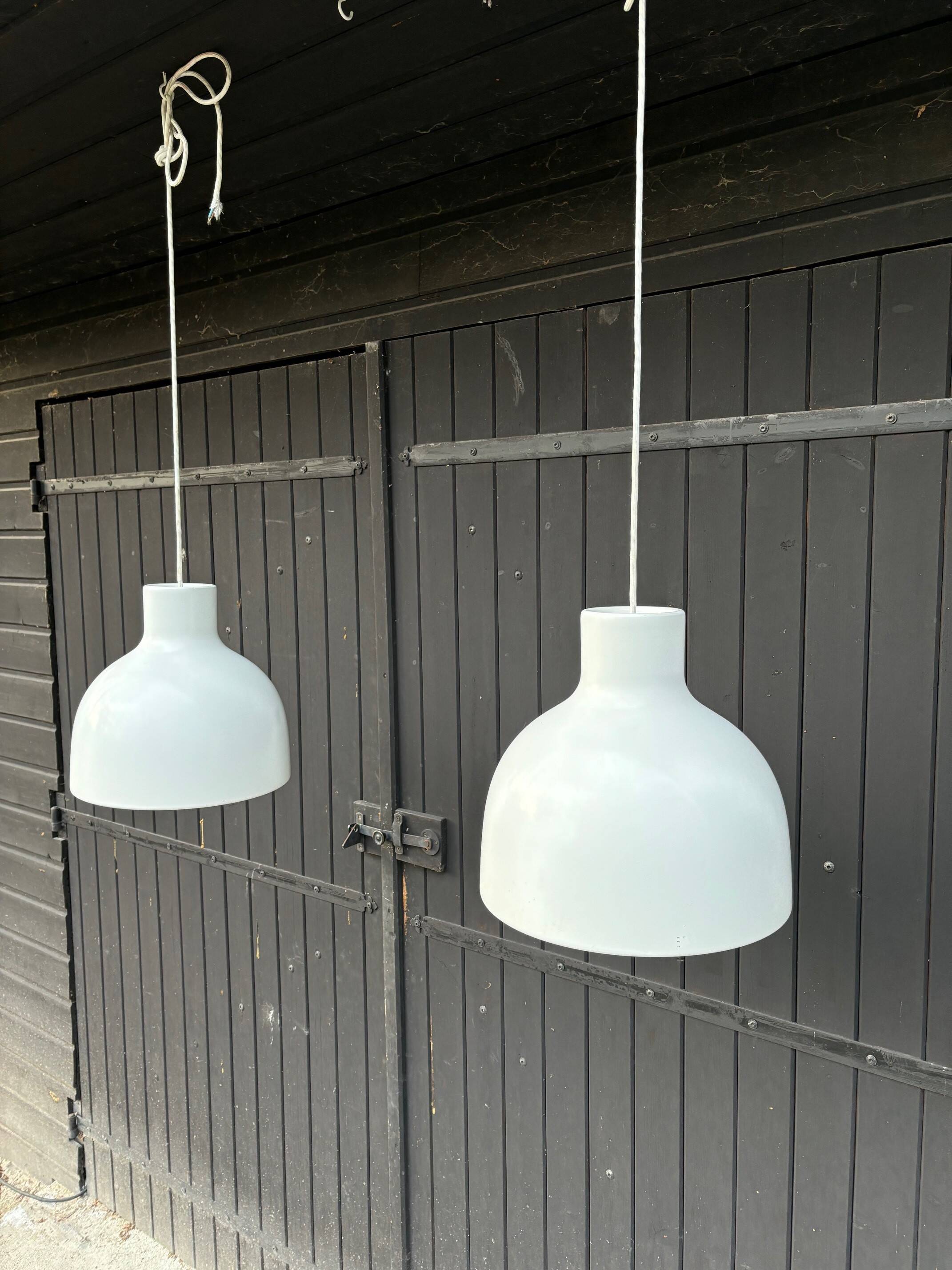2 metal pendant lights - Sweden 70s/80s