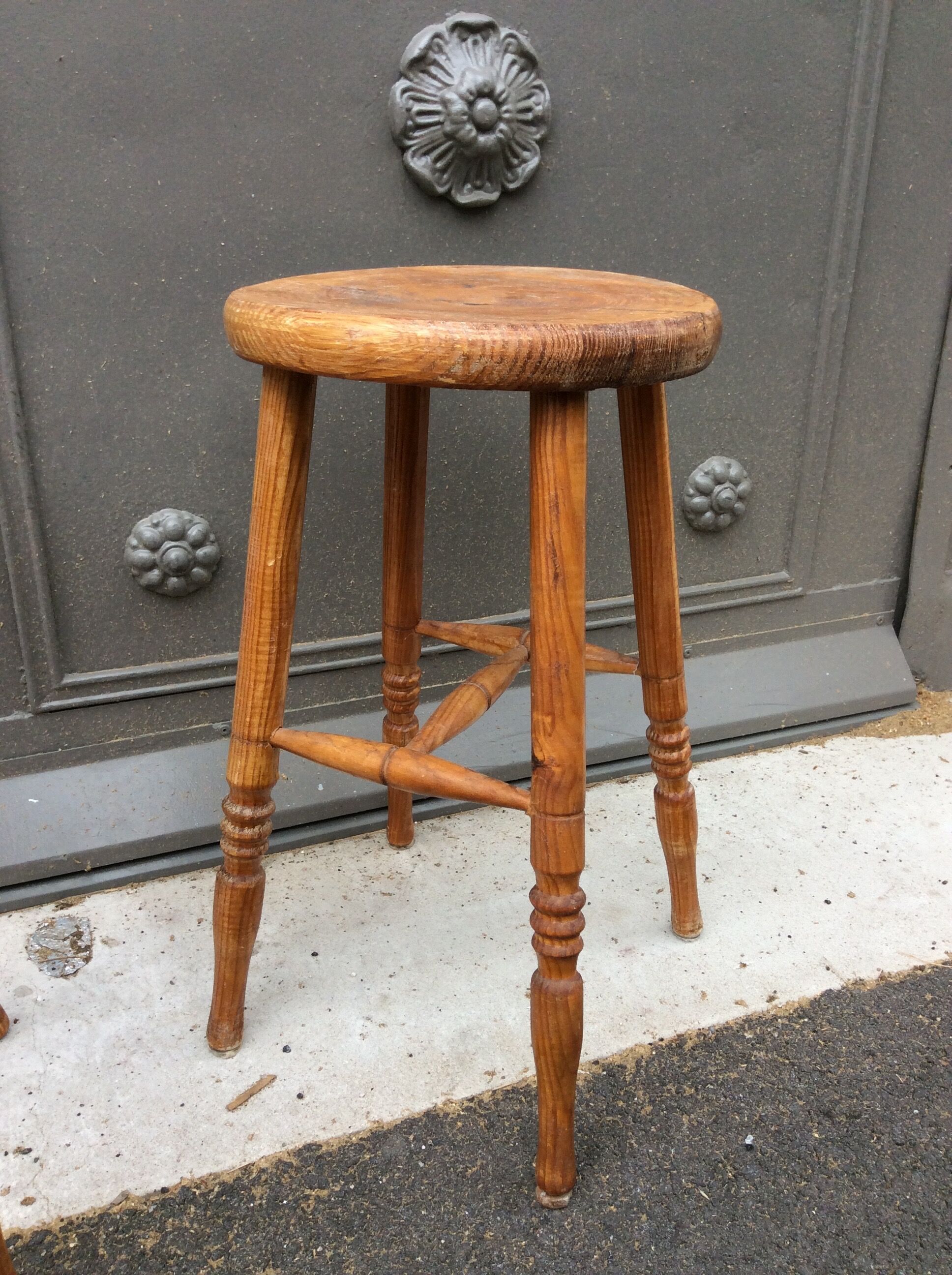 Pair of vintage rustic stools