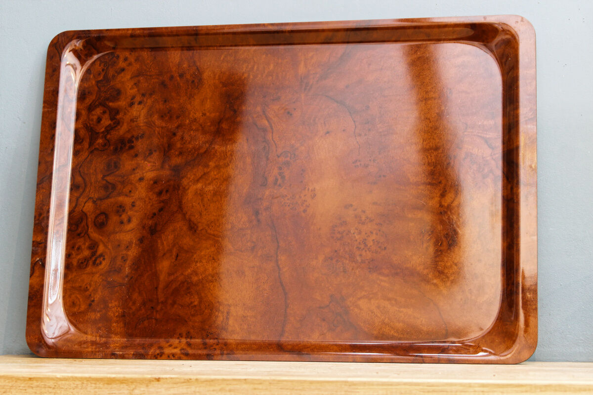 Wood imitation serving tray