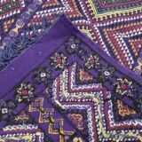 Hand-woven purple margoum rug in natural wool