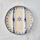Special plate in iron earth from Sarraguemines Rouen model blue and white reliefs