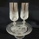 2 antique champagne flutes