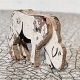 Wooden figurine, farm animals, the sheep. Vintage toy.