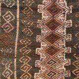 Large Vintage Turkish Kilim Rug 180x182 cm Wool Kelim, Square