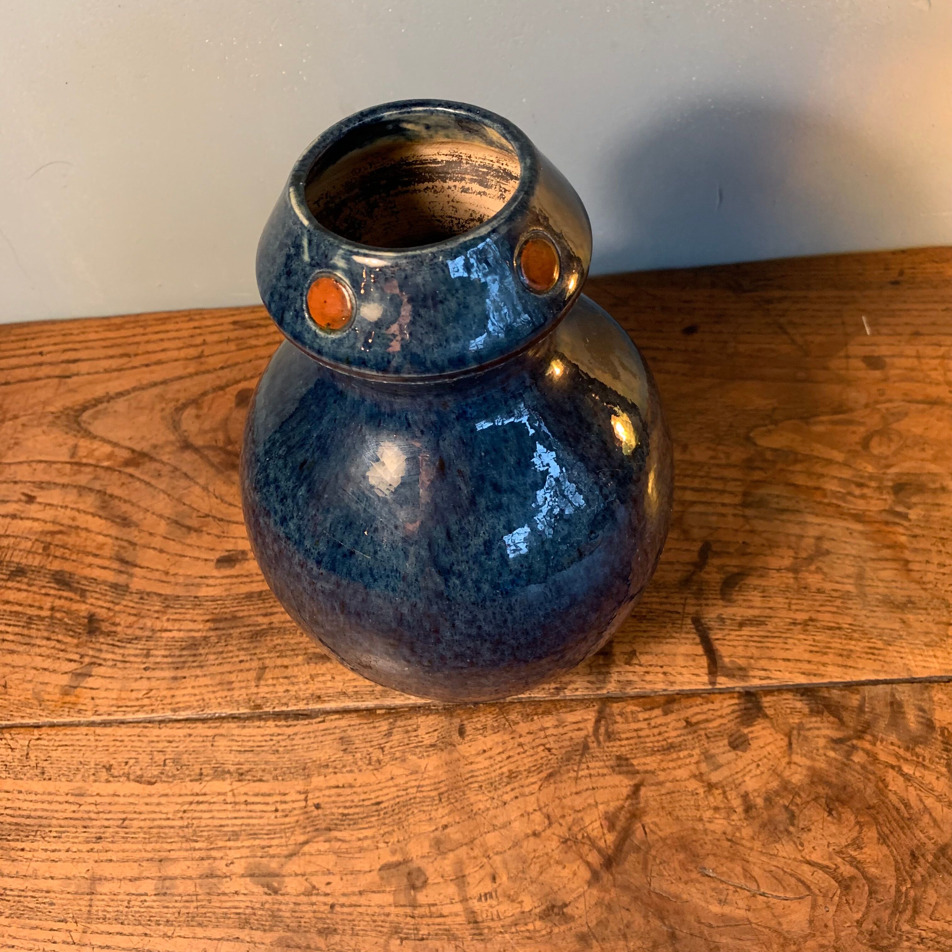 Art nouveau vase faience Thulin