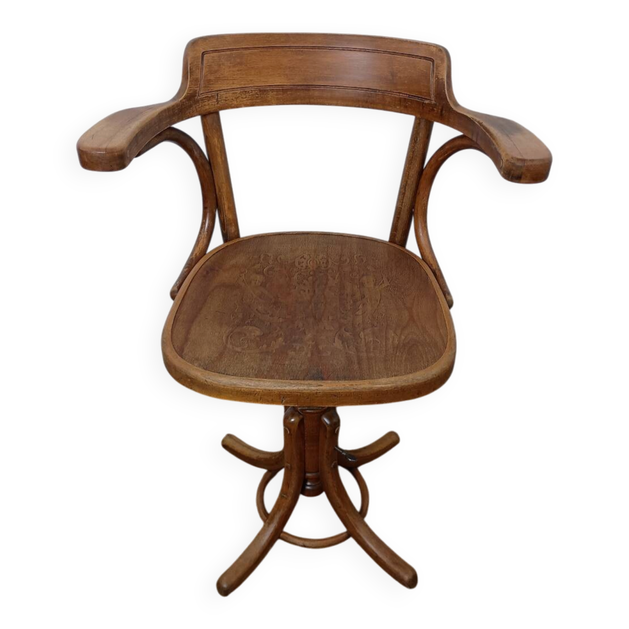 Fischel swivel armchair or office chair, bent beech, late 19th century