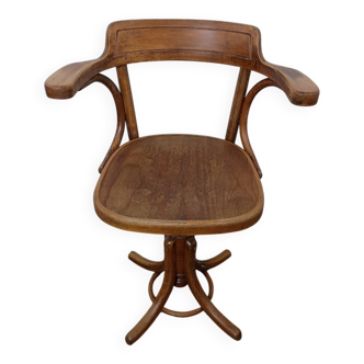 Fischel swivel armchair or office chair, bent beech, late 19th century
