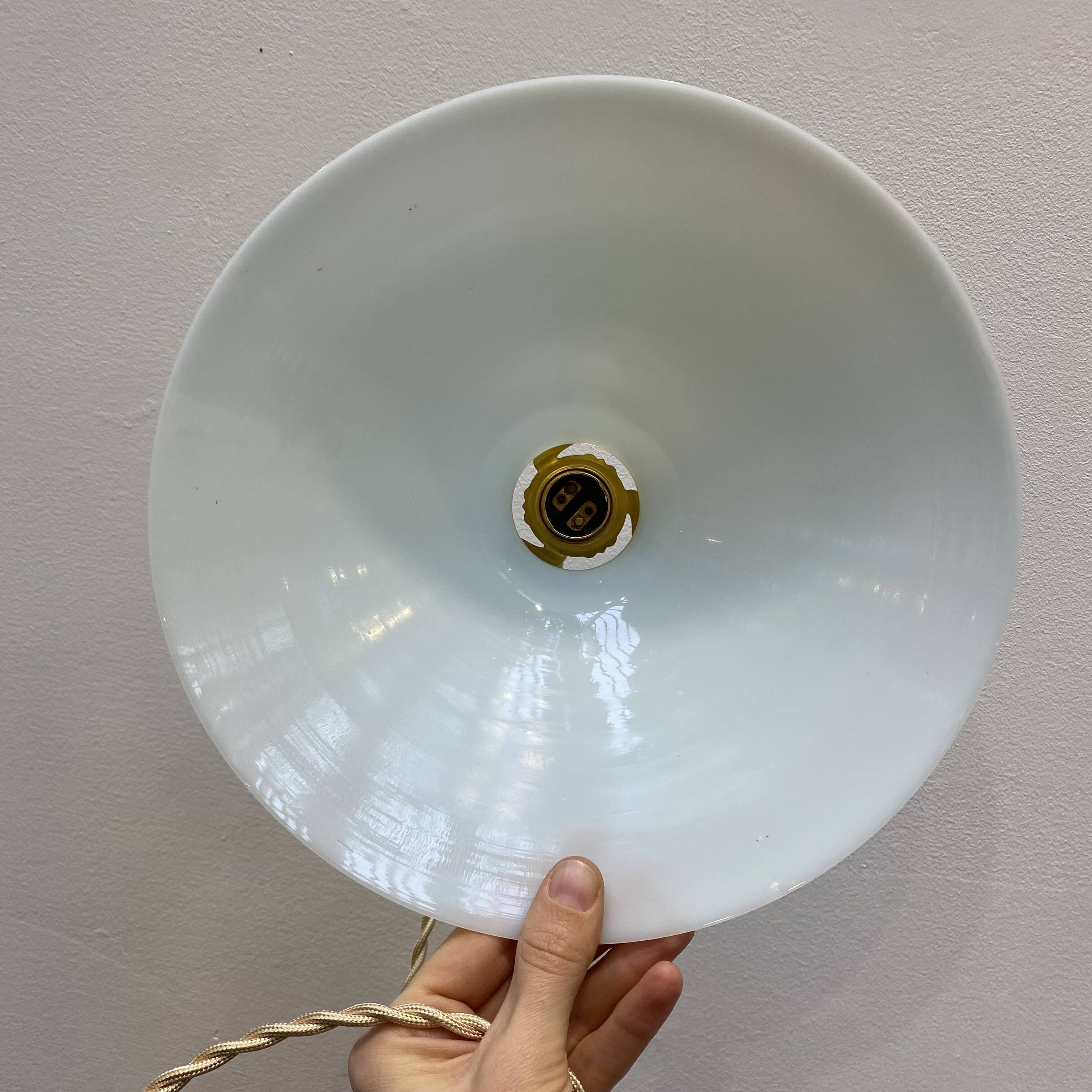 Vintage white opaline pendant light