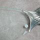 Glass and silver-plated fish trivet