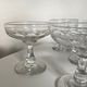 Set of 10 glasses of champagne 1870 in crystal ringing with flat ribs