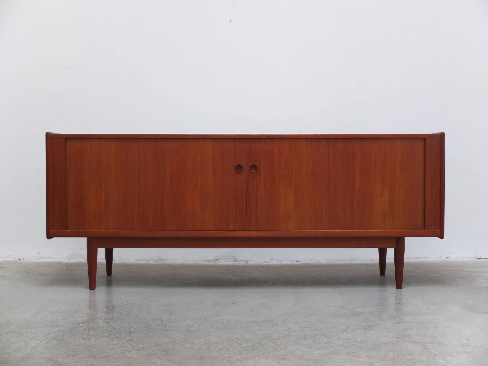 Danish teak sideboard with tambour doors, 1960s