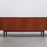 Buffet en teck danois avec portes tambour, années 1960.