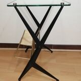 Glass and brass side table Angelo Ostuni for Frangi Milano 1950