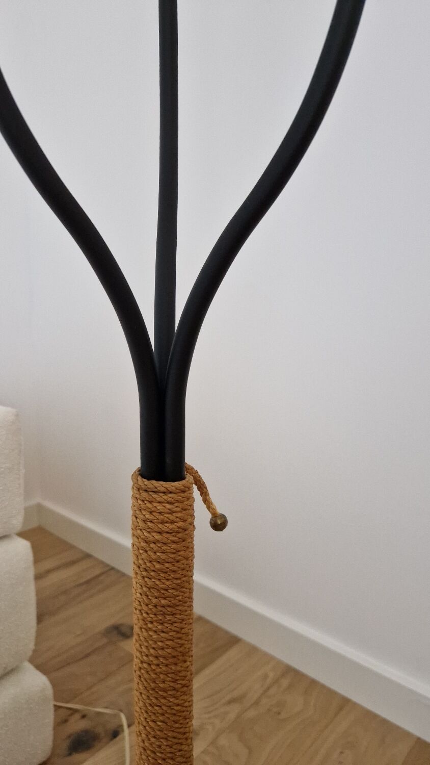 Vintage tripod floor lamp Maison Lunel 1950