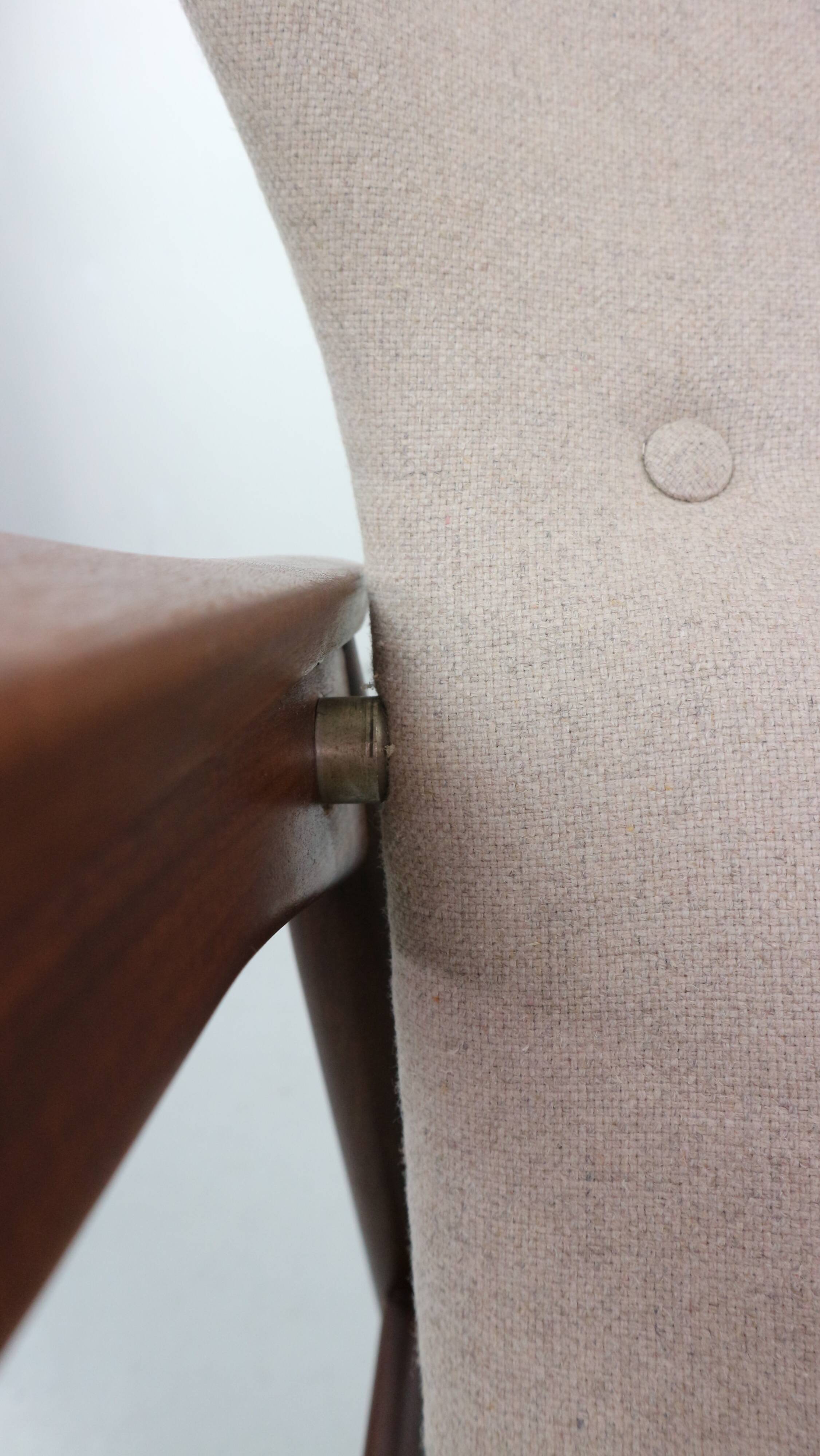 Danish adjustable wingback lounge chair in teak by Ib Kofod Larsen