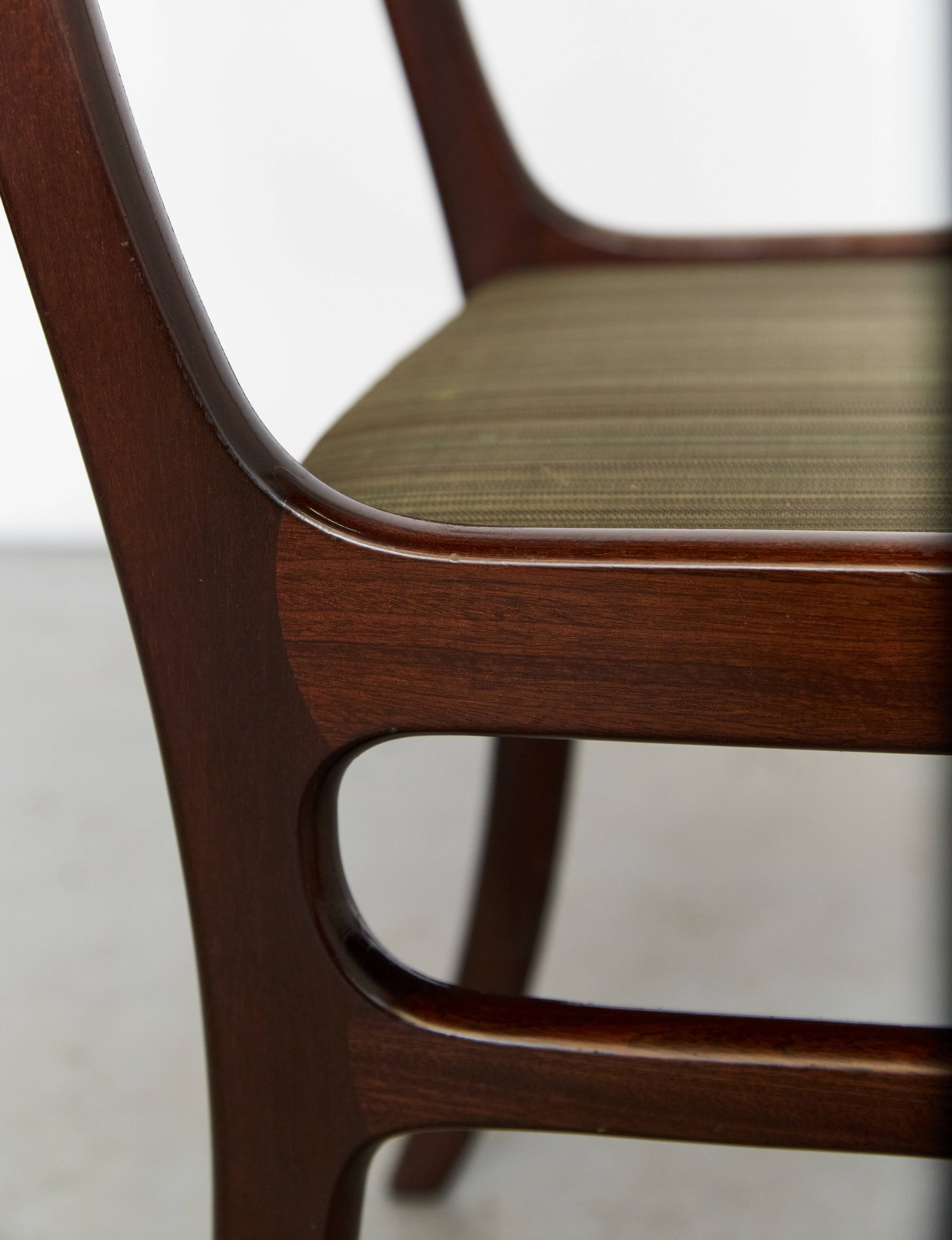 Chaise par Ole Wanscher en acajou pour Poul Jeppesens, Rungsted 1950