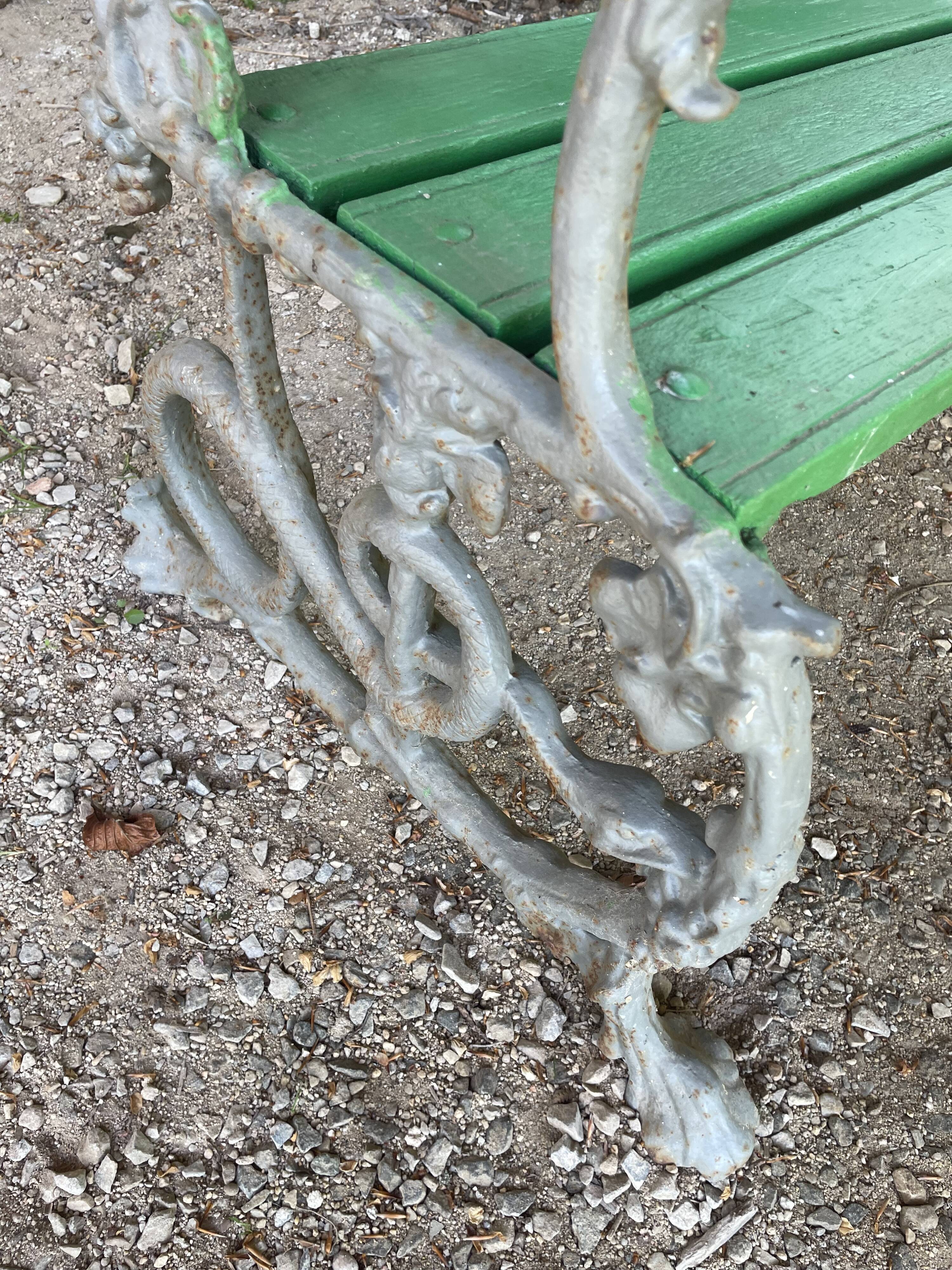 Antique Coalbrookdale style bench