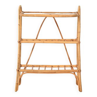 Scandinavian Bamboo Magazine Rack, 1960s