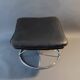 Vintage black leather ottoman by Ake Fribytter for Nelo Möbel, Sweden 1970s.