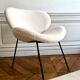 Contemporary design armchair in sheepskin