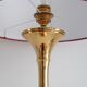 Brass bamboo table lamp by Ingo Maurer with velvet lampshade, 1960