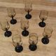 8 glasses of vintage black foot smoked wine Arcoroc