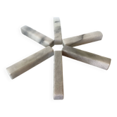 Six gray white marble knife holders