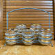 Service liqueur style mategot metal grey support + 8 bibendum glasses d