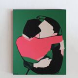 Unique original figurative painting 65x54cm