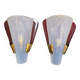 Pair of brass wall lights in Mid Century Modern style attributed to Stilnovo.