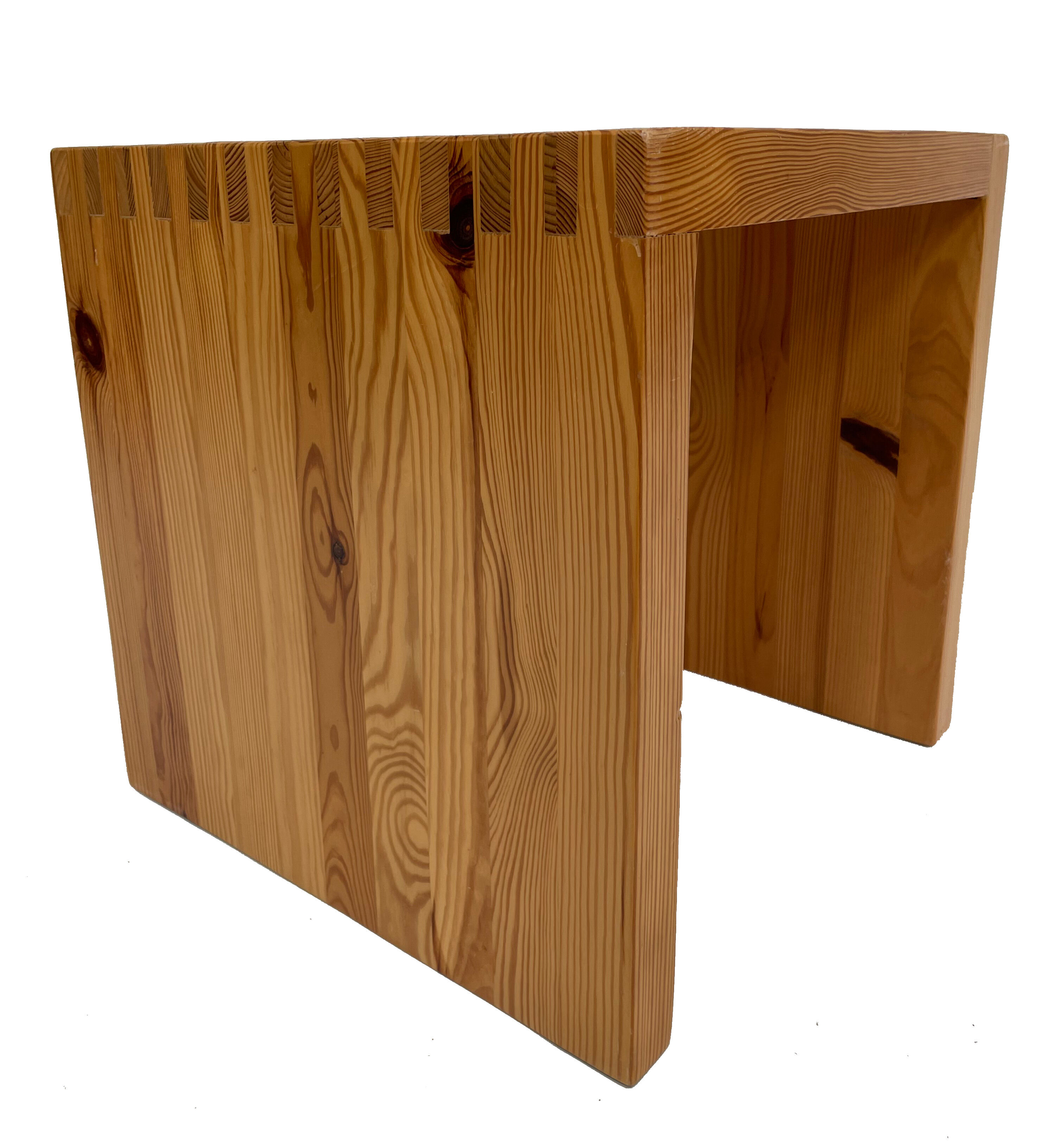 Vintage side table Ate van Apeldoorn, Pine wood 1970s