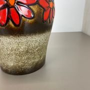 Pottery fat lava multi-color floor vase made by Scheurich, 1970s