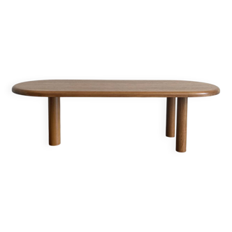 Grande table à manger en chêne massif. Années 1970