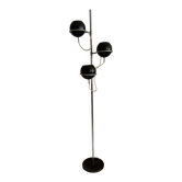 Monix vintage adjustable floor lamp, chrome and brown lacquered metal