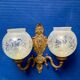 Vintage engraved glass globe wall light (Napoleon design)