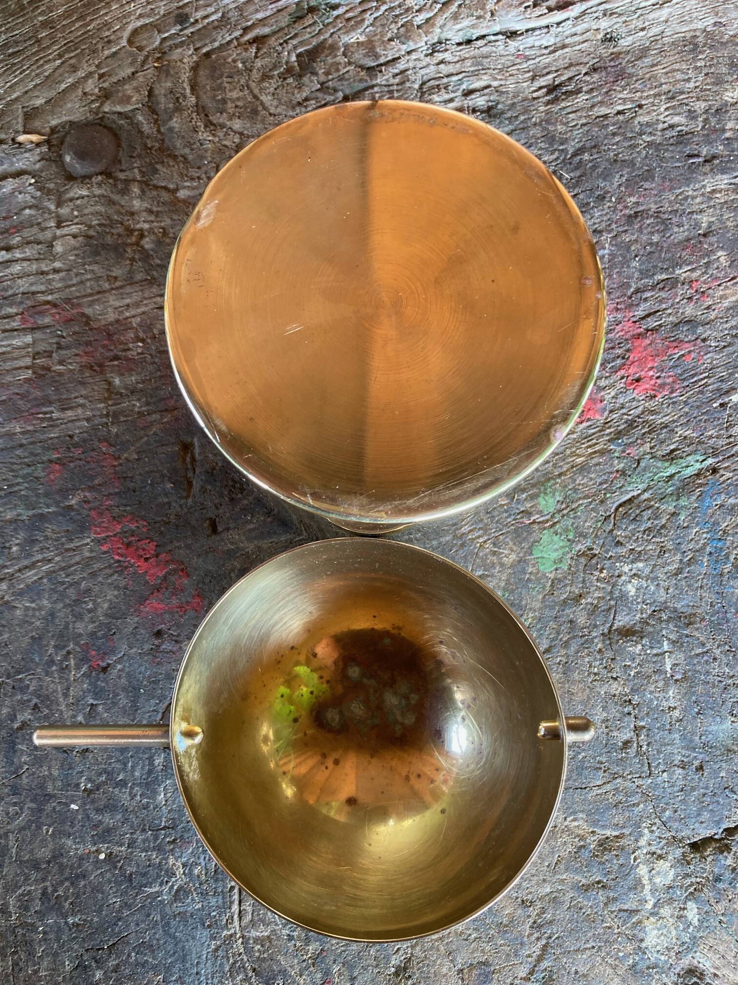 Vintage brass ashtray "Arne Jacobsen", Cylinda-Line 1980/1982