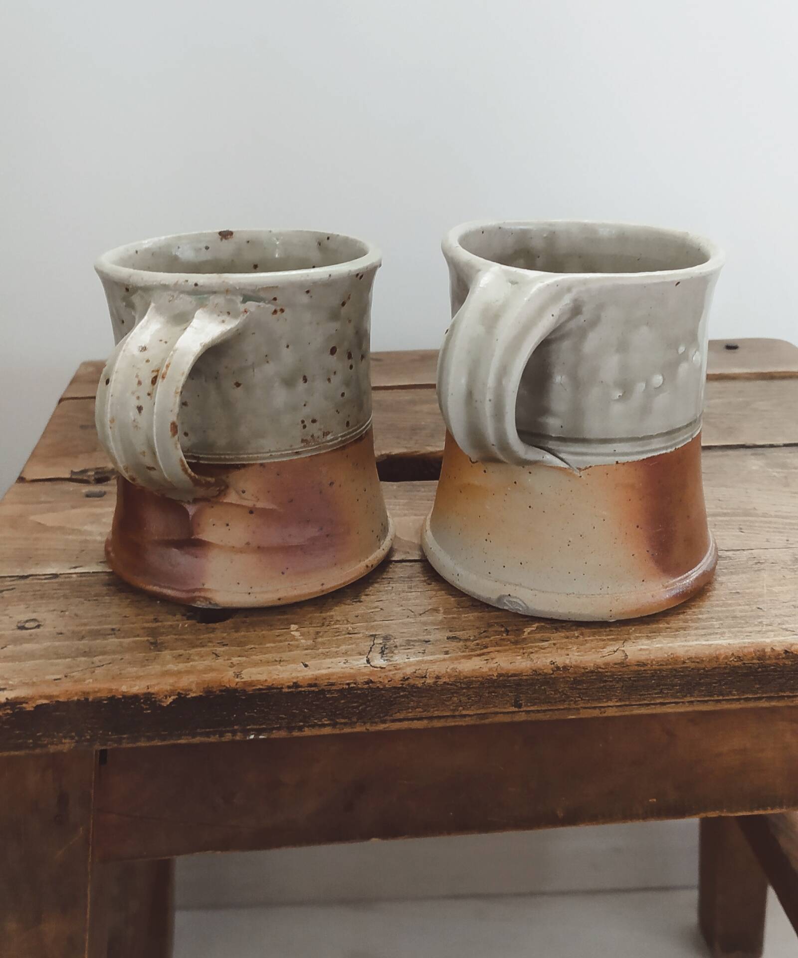 Duo of glazed stoneware cups • Bottani and Dechaud