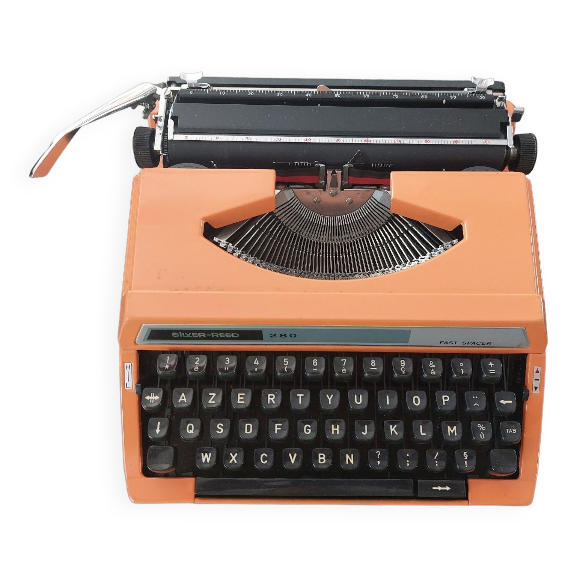 Machine à écrire Silver-Reed 280 orange vintage