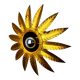 Sun wall lamp by ferro arte, metal and gold leaf, Spain, 1960