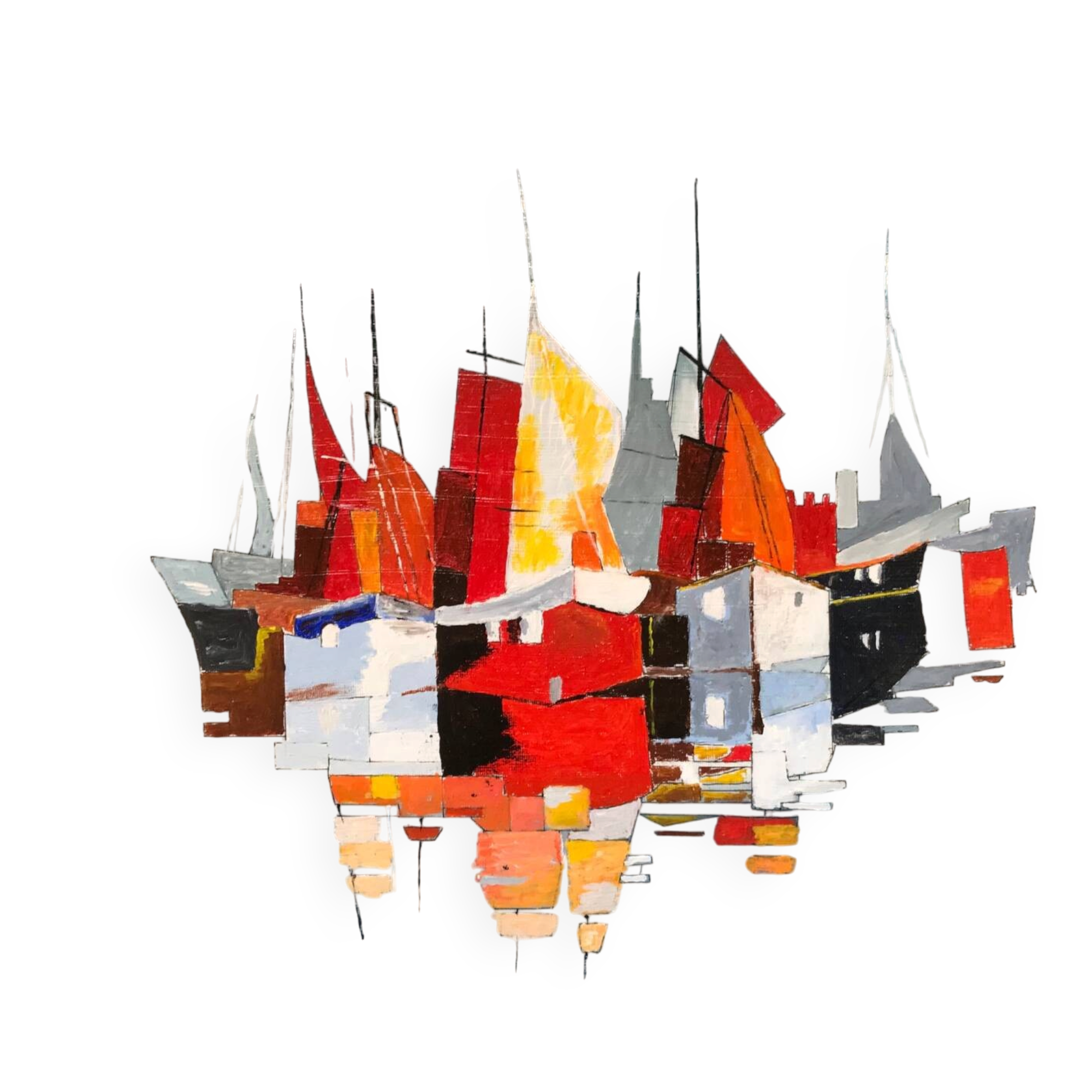 Marine. double-sided oil on canvas signed by michel leveau.