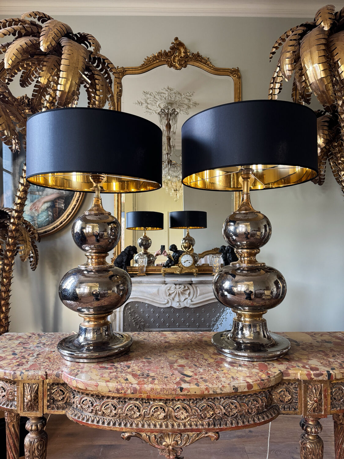 Pair of ceramic lamps from the 1970s - 20th century