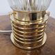1970s table lamp in worked glass and gold metal