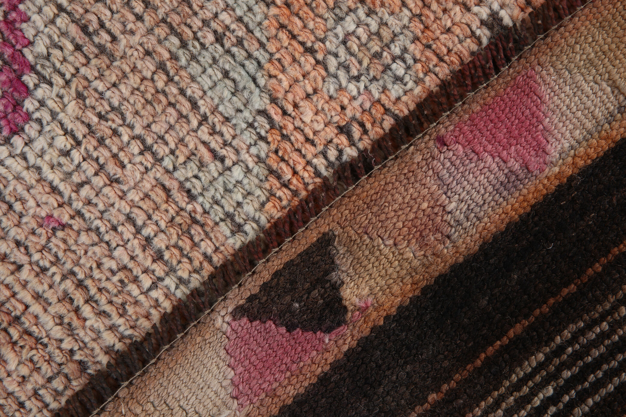 Red and orange vintage runner rug, 370x82cm