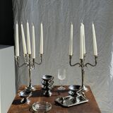 Set of 6 silver metal ice cream cups with small base D9 H5.5